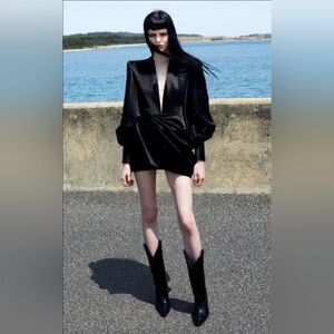 Alex Perry Silk Corine Black Illusion Mini Dress US4/S NWT